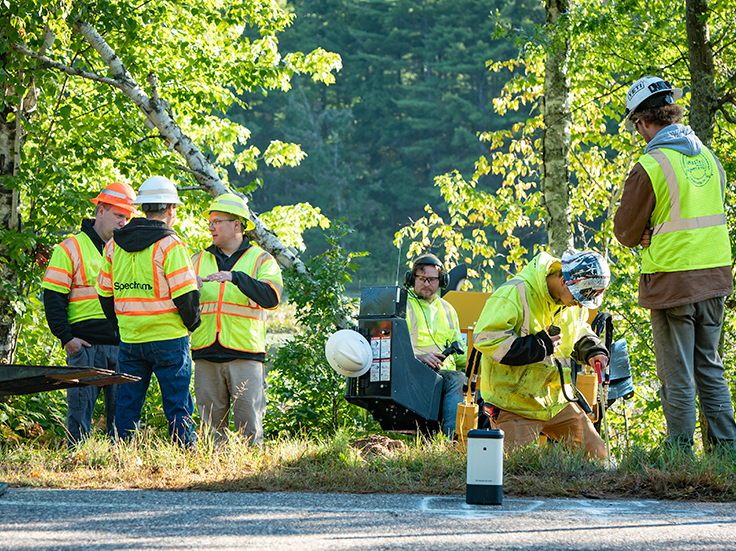 Spectrum underground construction crew working on a broadband expansion project