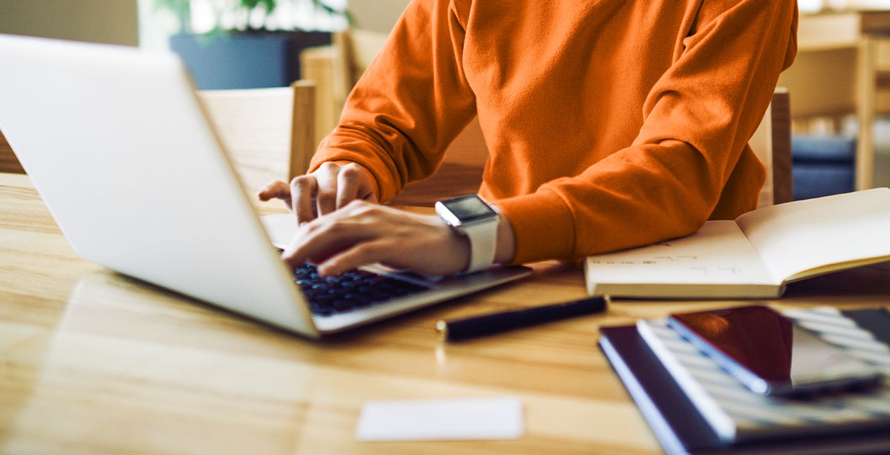 Media person on a laptop