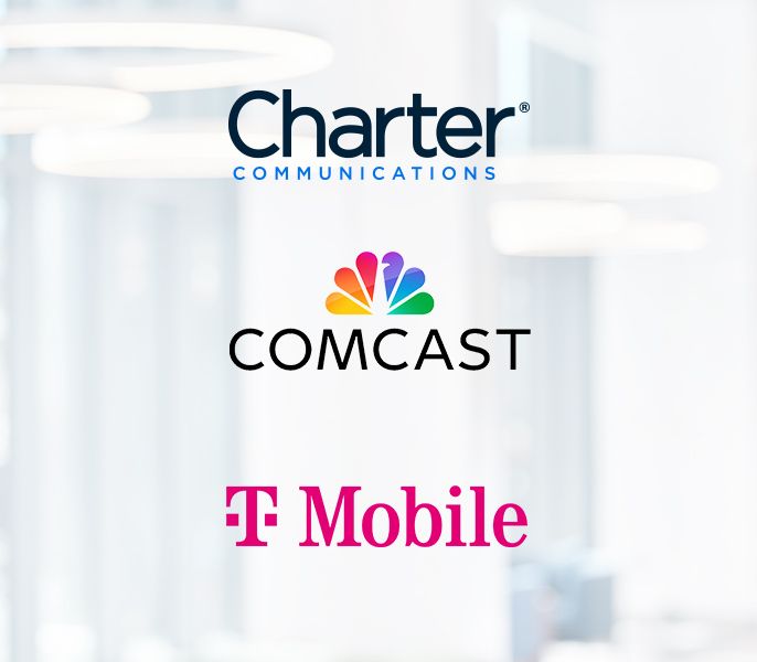 Charter, Comcast & T-Mobile Logos