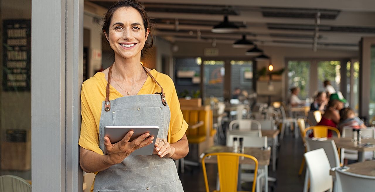 Woman small business owner in her place of business