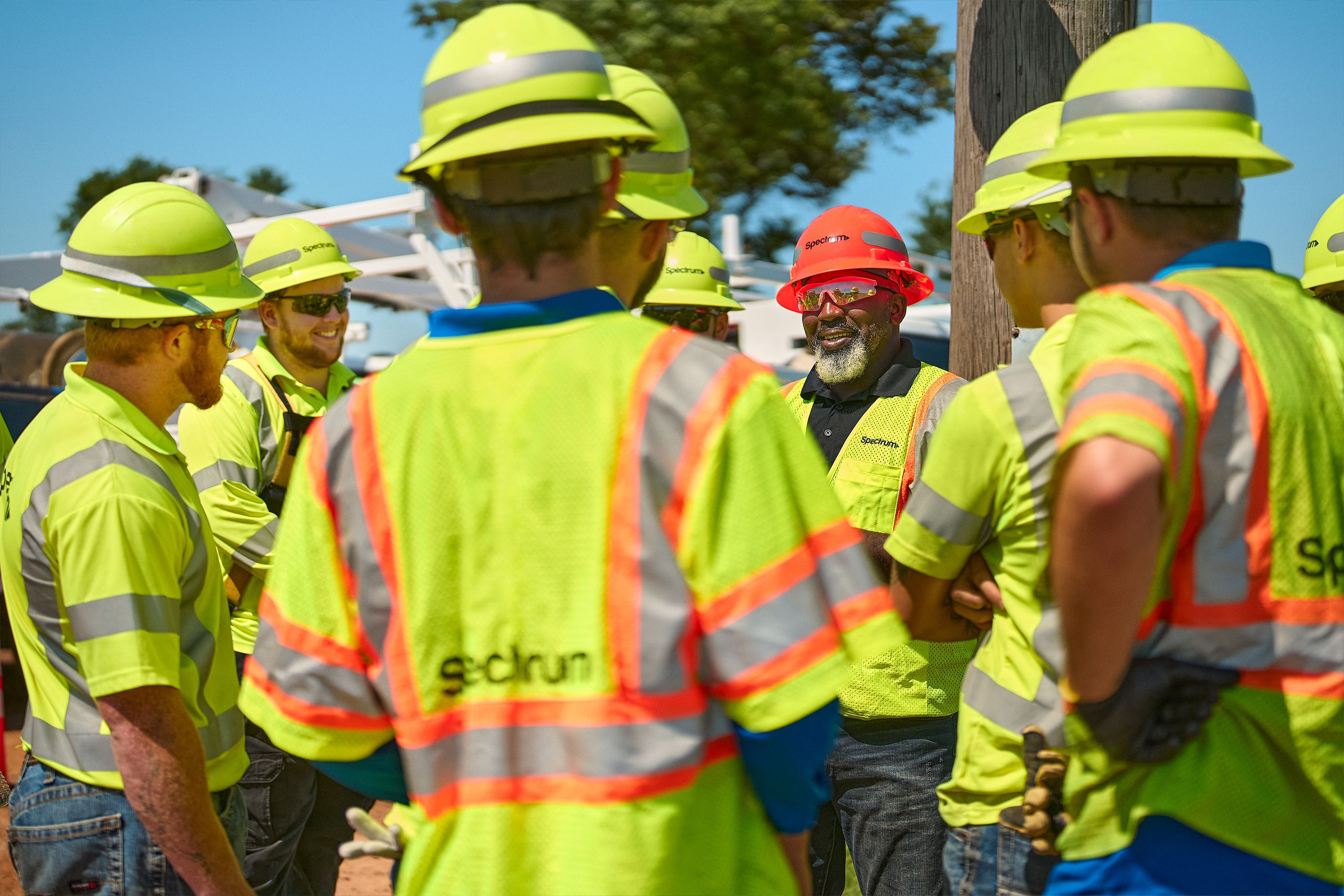 Spectrum Technician Working on Broadband Infrastructure 