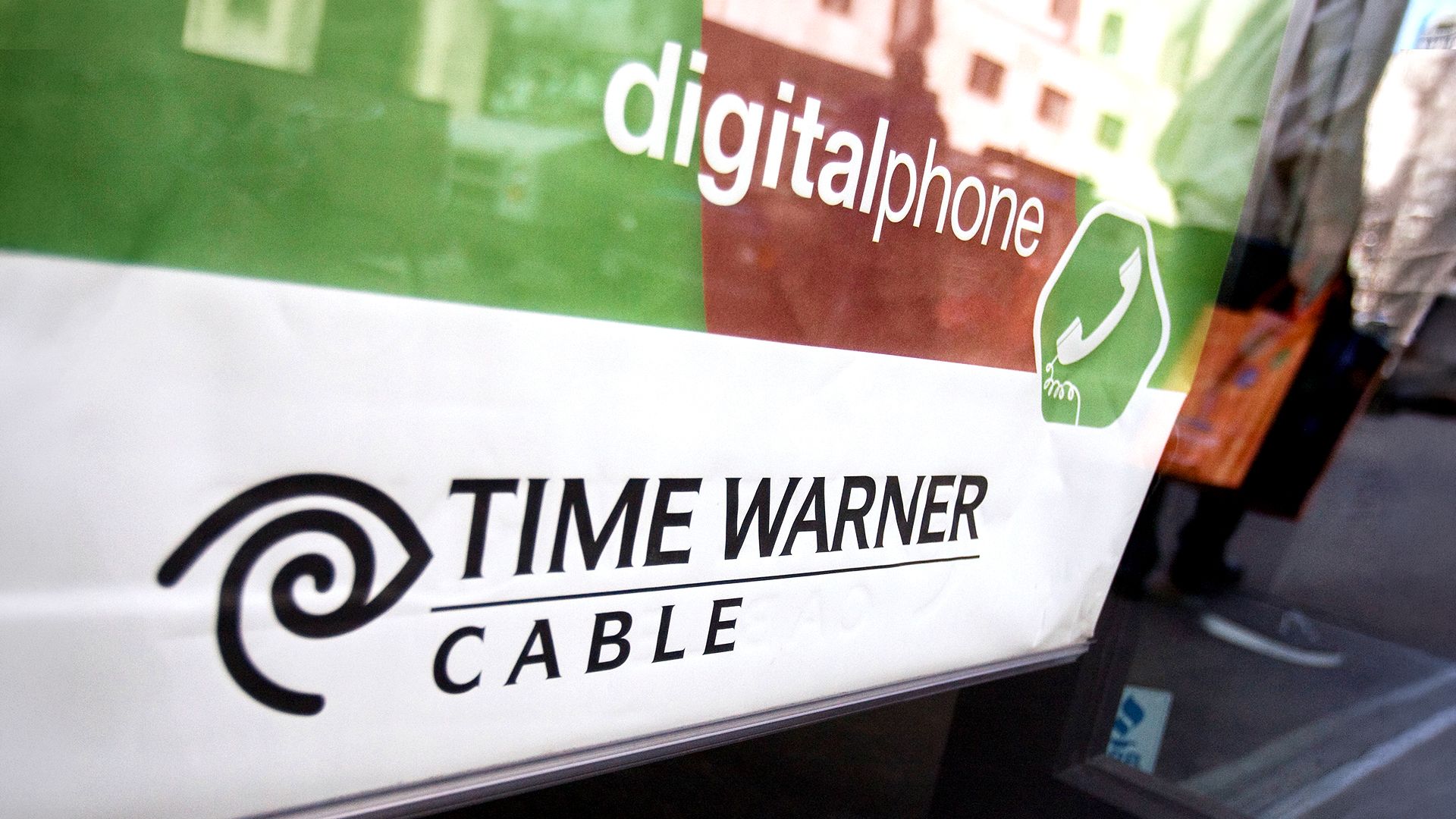 Side view of a Time Warner Cable van