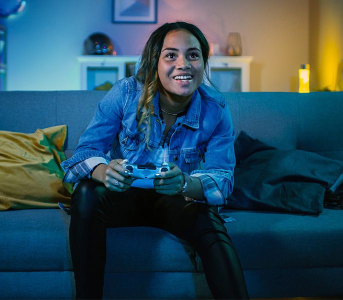 A gamer enjoying Spectrum Low Latency service