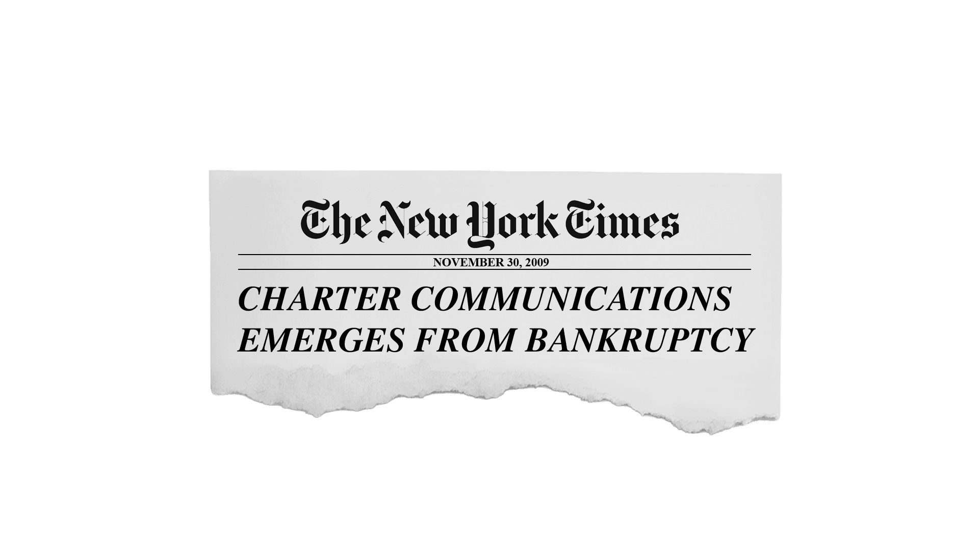 Charter news clipping of article headline 