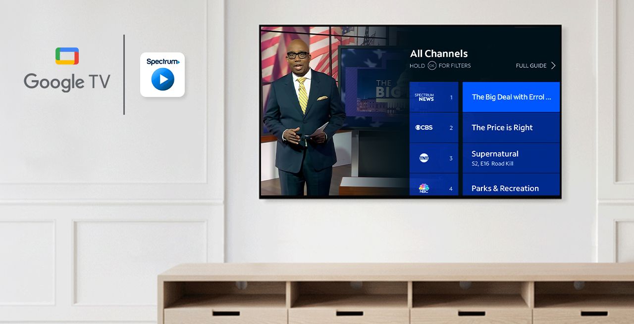 User interface for Spectrum TV App on Android device